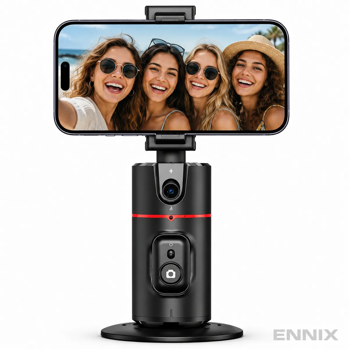 Ennix P02 AI Auto Face Tracking Gimbal with 360° Rotation, Gesture Control & Tripod Base for Smartphones