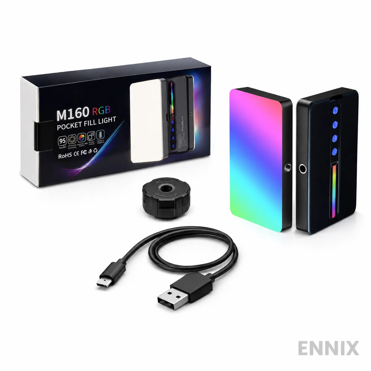 Ennix Full Color RGB+ CCT Lights Videography, Photography Flash