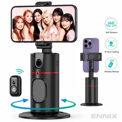 Ennix P02 AI Auto Face Tracking Gimbal with 360° Rotation, Gesture Control & Tripod Base for Smartphones
