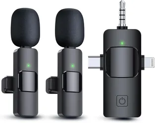 ennix 3-in-1 K-15 Wireless Mic with Noise Cancellation Dual Channel Lapel for All device Microphone