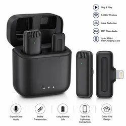 J-11 Dual Wireless Lavalier Microphone with USB-C Microphone ( Active Noise Collection )