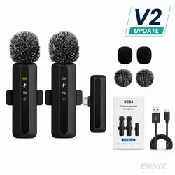 SE83 Wireless Lavalier Microphone V2 – Dual Mic for Android, Laptop & USB-C | Noise Cancellation
