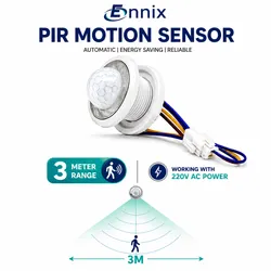 Ennix Adjustable PIR Motion Sensor 220V | AC | Energy Saving Smart Switch Wired PIR Sensors